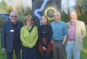 Euroscola Sophie Paterson (centre) with (left to right) President Nominee David Chisholm, Caroline Paterson, Ian Paterson and Colin Strachan 